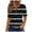 Black, variant on Womens Summer Tops Casual Short Sleeve Button V Neck Shirts Wave Printed Cut-outs Plus Size Loose Top