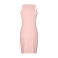 thumbnail image 4 of Homenesgenics Summer Dresses for Women Plus Size Women Casual Bodycon Printde Ribbed Sleeveless Tank Round Neck Camisole Dress Pink XXL, 4 of 4