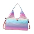 thumbnail image 2 of Bolsa para esterilla de yoga con correa desmontable, bolsillos para almacenamiento en seco y húmedo, bolso cruzado para gimnasio Rosa, 2 of 9