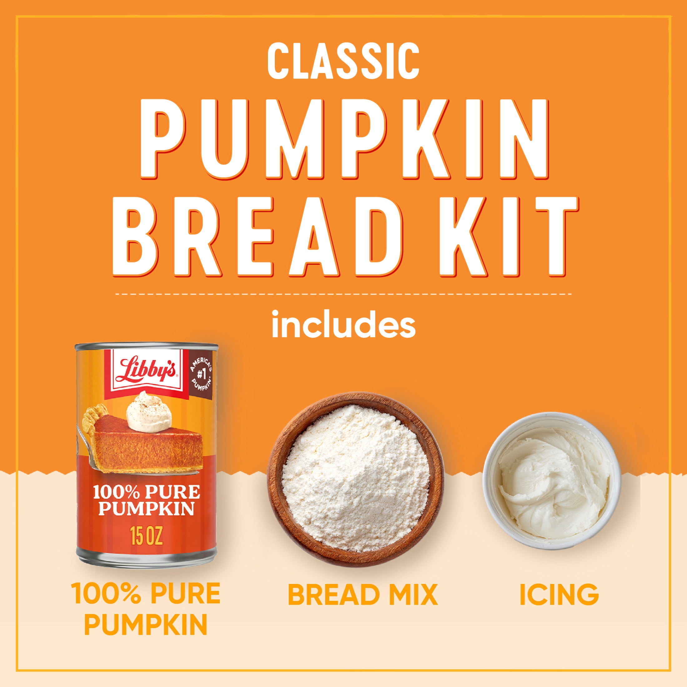 Libby's Pumpkin Bread Kit With Icing Baking Mix Dessert, 57.75 oz Box
