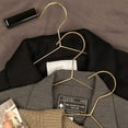 thumbnail image 2 of SPECILITE Metal Hangers 30 Pack , Strong Wire Clothes Hangers with Notches, Space Saving, Shiny Gold, 2 of 9