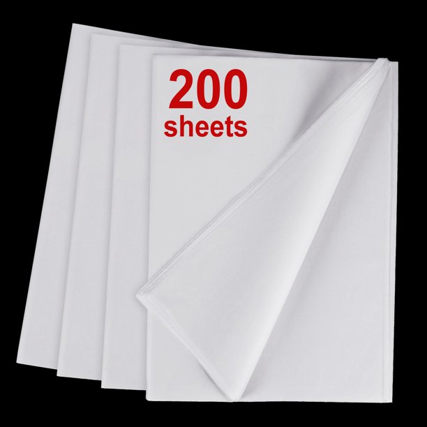 Papel de seda TUXIYA, 200 hojas, blanco, 14 x 20 pulgadas, para bolsas de regalo