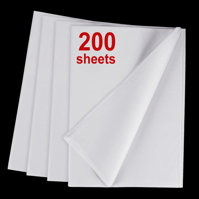 Papel de seda TUXIYA, 200 hojas, blanco, 14 x 20 pulgadas, para bolsas de regalo