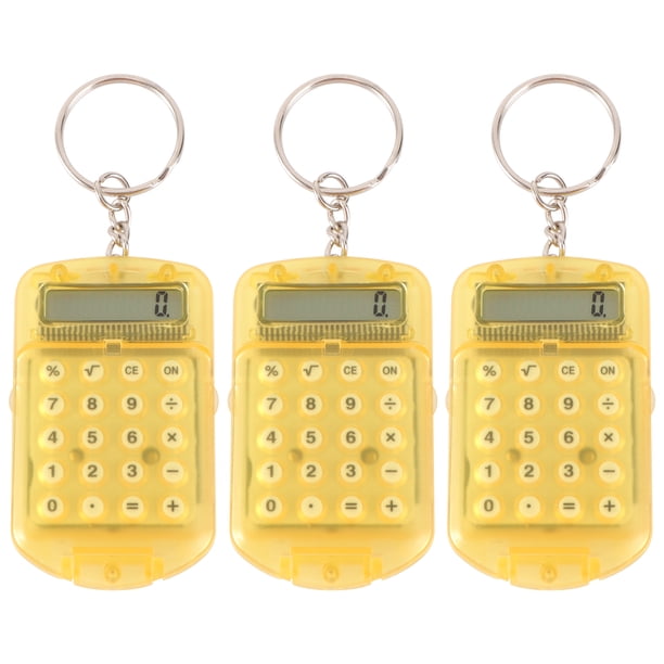 BRIGHTFUFU 3pcs Mini llavero con forma de calculadora Calculadora electrónica Calculadora portátil para niños Estudiantes Prueba (color aleatorio)