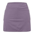 thumbnail image 5 of Iugvhana Womens Skorts with Pockets Lightweight Tummy Control Plus Size Skorts for Women High Waist Solid Color Athletic Sports Skirt Shorts Purple#02 XXL, 5 of 5