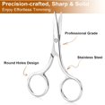 thumbnail image 3 of EXLEAF 2 Pack Small Scissors,Professional Eyebrow & Facial Hair Scissors Stainless Steel Precision Grooming Kit for Women & Men | 3.5” Straight Tip for Eyebrows,Beard,Nose,Mustache & Ear Hair, 3 of 7