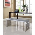 thumbnail image 3 of Hawthorne Collections 46.5" Metal Dining Bench in Silver, 3 of 5