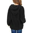 thumbnail image 2 of Sherrylily Girls Fuzzy Fleece Pullover Hoodies Sweatshirt Casual Loose Outwear Coat with Pockets 4-15 Years, 2 of 3