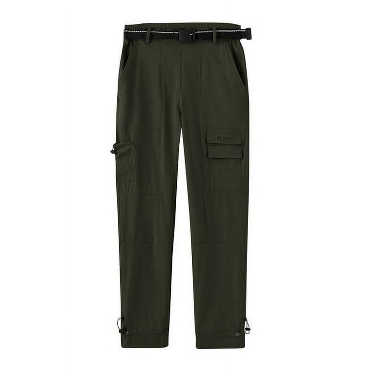 Mofiz Womens Hiking Cargo Pants Lightweight Waterproof Army green,Size S-XL  