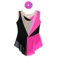 thumbnail image 6 of Sholeno Kids Girls Athletic Skating Dance Dress Sleeveless Sparkly Bodysuit with Hair Band Competition Dancewear Hot Pink 12, 6 of 7