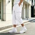thumbnail image 2 of Maean Boys Capris Pants Sweatpants Wide Leg Elastic Waist Casual Loose Cargo Pant with Pockets, 2 of 7