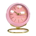 thumbnail image 2 of Wosthever Reloj de escritorio con borde de acero dorado, elegante, con función de alarma luminosa, mesita de noche, despertadores para Electrodomésticos rosa, 2 of 6