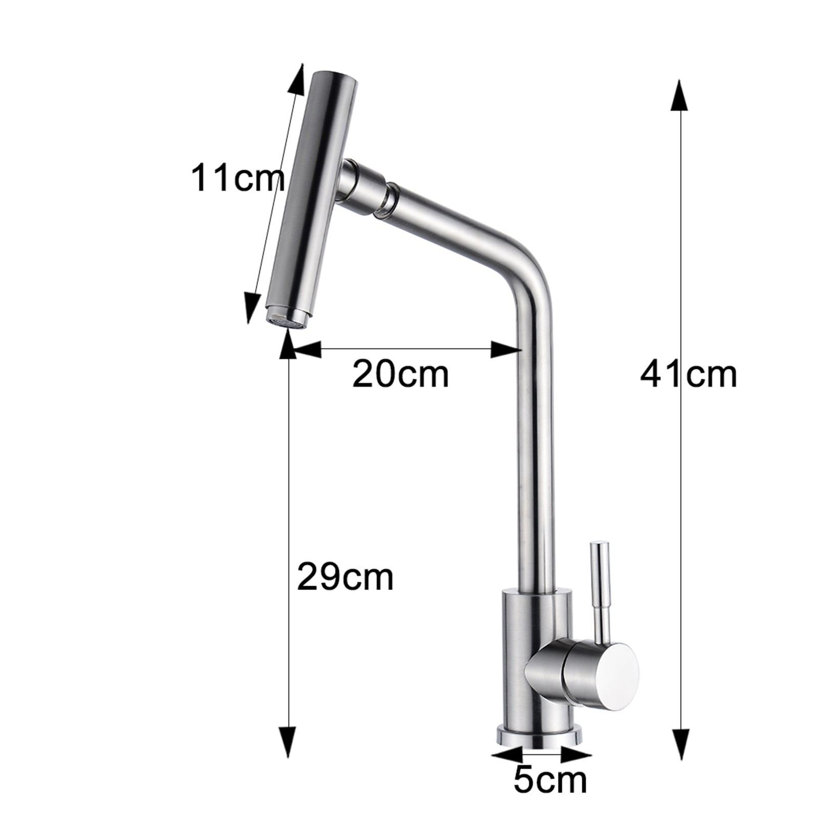 304 Stainless Steel Rotary Kitchen Faucet Hot And Cold Lead Free Drawing Wash Basin Sink 360 Swivel Mixer ,Bar Laundry RV Farmhouse