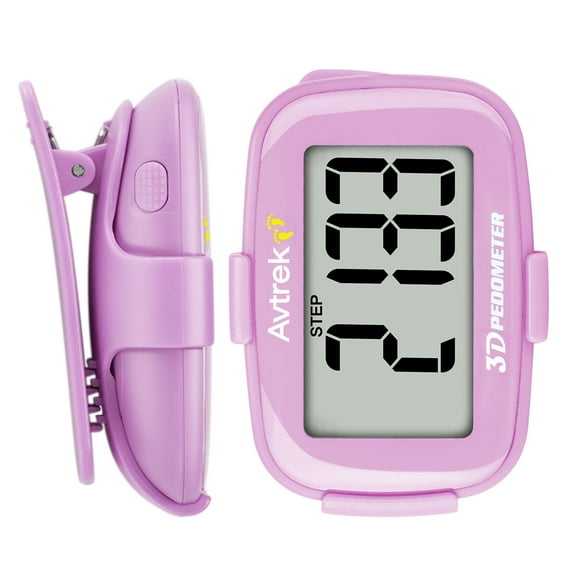 AVTREK 3D Step Counter Clip On with LED Backlight Pocket Pedometer for Walking Outdoor Activities Fitness Tracker Without Smartphone