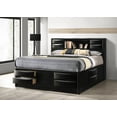 thumbnail image 2 of Briana Wood California King Storage Bookcase Bed Black, 2 of 9