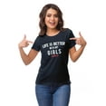 thumbnail image 4 of Inkmeso Crew Neck Life Is Better With My Girls #Momlife Graphic Tshirt Cotton, 4 of 8