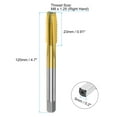 thumbnail image 2 of Uxcell Metric Thread Tap M8 x 1.25 120mm Extra Long Ti-Coated M35 High Speed Steel Straight Flute, 2 of 5