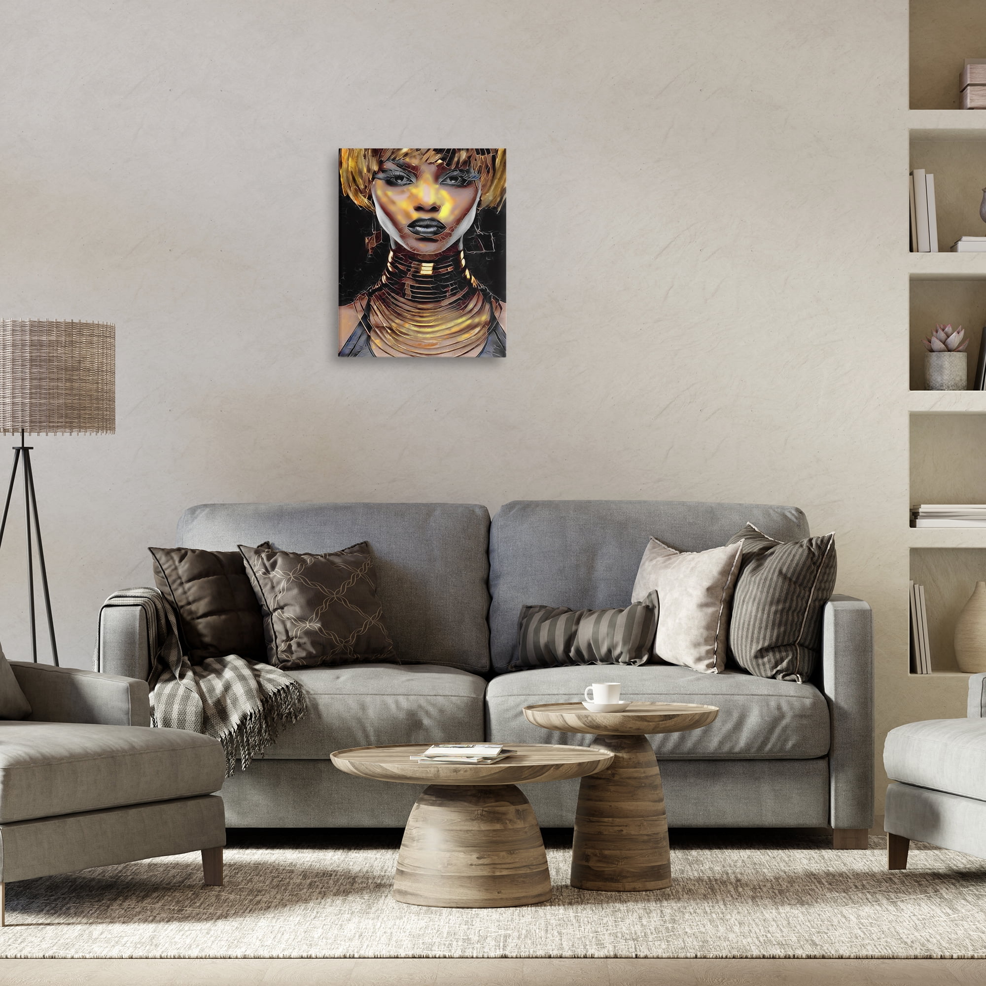 Stupell Industries Intense Glam Woman Portrait People Painting Wrapped Canvas Art Print Wall Art, 16 x 20