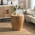thumbnail image 2 of 21" Vintage Bucket Shaped Coffee Table, Round Coffee Table with Storage for Living Room, Rustic Cocktail Table with Lid, End Side Table for Dining Room, Natural Wood Grain, 2 of 9