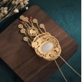 thumbnail image 4 of K-KED Jade Retro Pendant Necklace Charm 18K Gold Plated Chain Ethnic Dainty Gemstone, 4 of 8