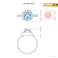 thumbnail image 4 of ANGARA Natural Classic Cushion Aquamarine Ring with Diamond Halo in 14K White Gold for Women (Size-6mm) | March Birthstone, Birthday, Anniversary, Jewelry Gift for Women | Natural Aquamarine Ring, 4 of 9