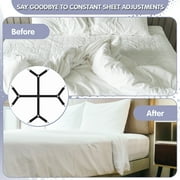 Armscye 6 Pack Adjustable 2 Way Bed Sheet Straps Clips, Elastic Bed Sheets Straps, Fitted Sheet Tightener, Mattress Sheet Corner Fasteners Holder and Suspenders