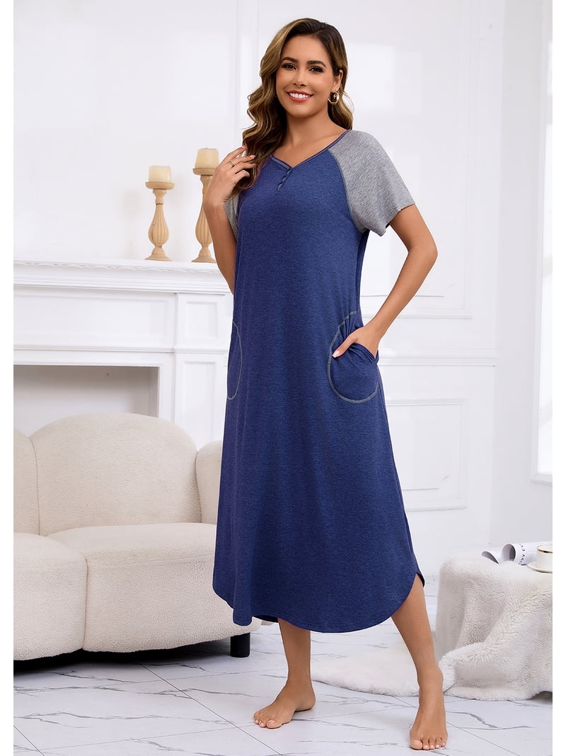 ankle length night dress Women's 100% Cotton Printed Ankle Length Printed Maxi Night Gown Nighty Soft Fabric Nightgown,Sleepwear comfortable,Yellow, One Size at Amazon Women's Clothing store