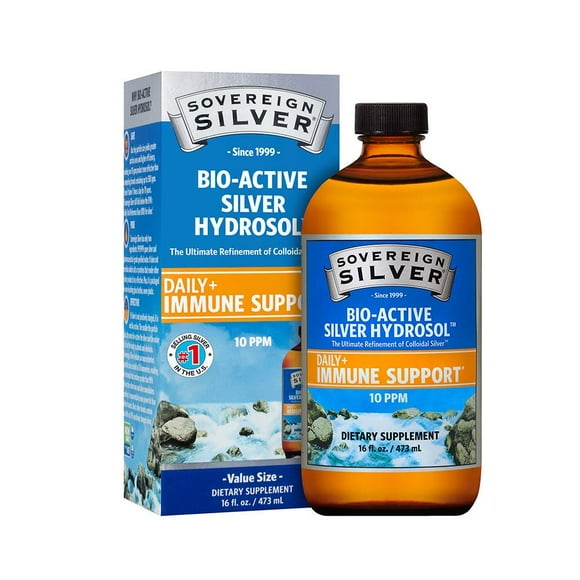 Suplemento de hidrosol de plata bioactivo Sovereign Silver, 473 ml
