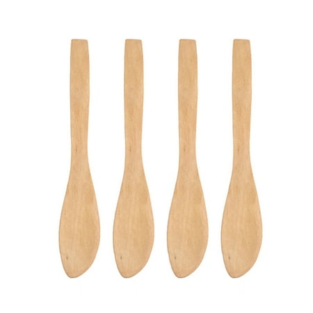 OUNONA 4 Pcs Japanese-style Lotus Wood Bread Natural Practical Butter Pointed Head Jam Home Kitchen Supply - 15.5x2.7cm (Picture 1)