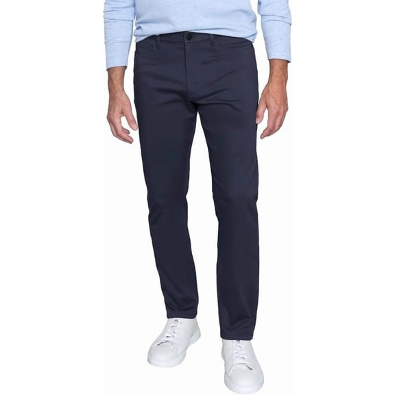 English Laundry Men’s 4 Way Stretch Fabric Straight Fit Midweight Pant (Blue, 34W x 29L)