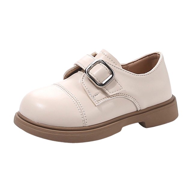 dmqupv Chaussures de Danse pour Tout-Petites Fille, Cuir Britannique Rétro, Bout Rond, Chaussures Simples, Chaussures pour Enfants, Beige, Taille US 1.5