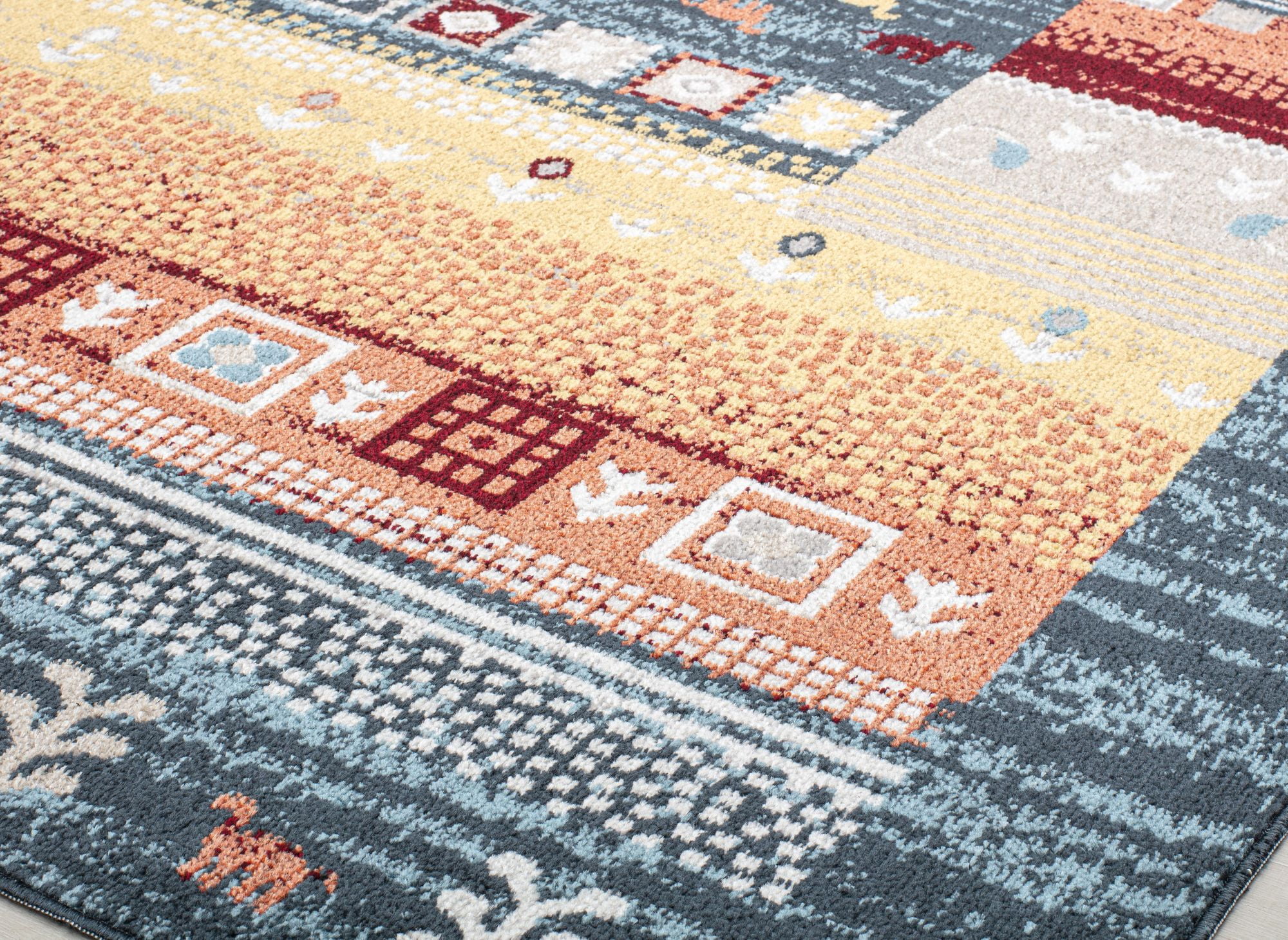 Rugs America Jaelyn JD55B Twilight Bayou Tribal Bohemian Blue Area Rug, 2'6" x 4'