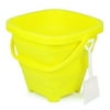 Packable Pails - Collapsible Silicone Beach Sand Bucket [5 Liter] with Handle + Shovel | Kids Easter Basket Travel Sandbox Camping Fishing Outdoors Water Gardening Cleaning Car wash (Yellow)