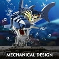 thumbnail image 5 of Mechanical Shark Building Set, Shark Sea Life Building Blocks Set With Display Stand And Lights, Block Gift For Kids And Adults, 5 of 5