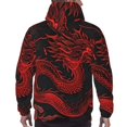 thumbnail image 7 of Wukai Red Dragon On Black Print Men Hoodies Fleece Sweatshirts Long Sleeve Sweaters Pullover Fall Outfits Winter Clothes-XX-Large, 7 of 7