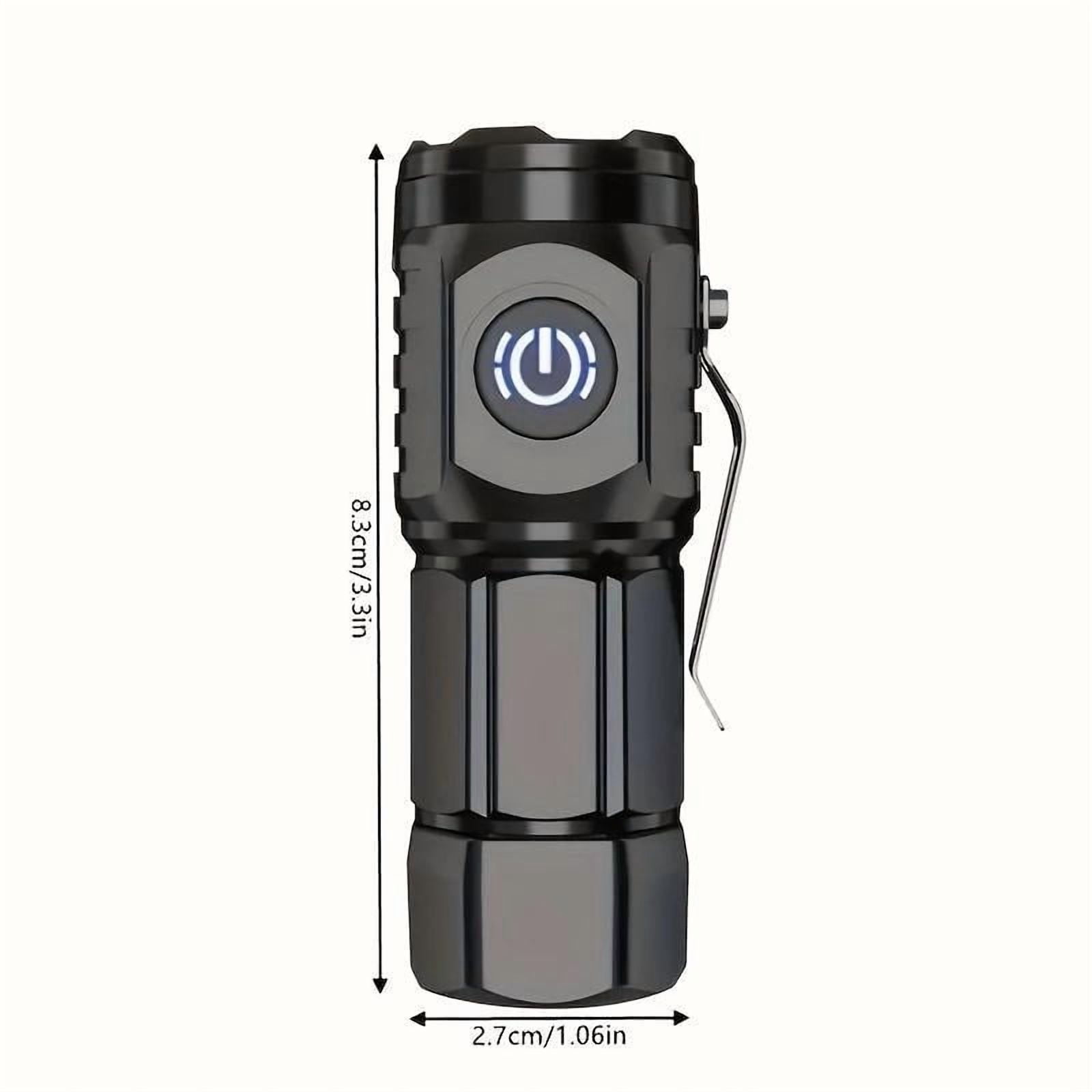 YIYUN 2-Pack Mini Rechargeable LED Flashlights with Frog-Eye Lens – 3 LEDs, 5 Light Modes, High-Strength ABS – Portable for Travel, Emergencies & Outdoor Activities.