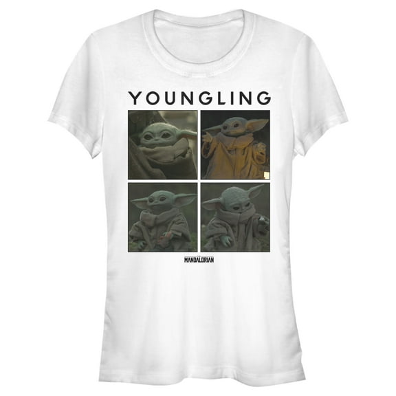 Junior's Star Wars: The Mandalorian Grogu the Youngling Graphic Tee White Medium