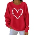 thumbnail image 3 of Feancey Lightweight Sweaters for Women Cute Love Heart Graphic Pullover Sweater Soft Ribbed Knit Casual Long Sleeve Loose Sweatshirts Red XXL, 3 of 3