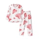 thumbnail image 1 of Balery Pink Hearts Pijama para Hombre de Dos Piezas con Manga Larga, Conjunto de Dormir y Descanso Suave con Bolsillos-Large, 1 of 7