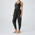 thumbnail image 2 of JULMCOMO Jumpsuits for Women Scoop Neck Cross Back Casual Overalls Sleeveless Elastic Waisted Summer Harem Pants with Pockets Black M, 2 of 7