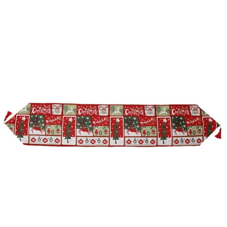 

Creative Christmas Cotton Linen Tablecloth Table Flag Desktop Decoration