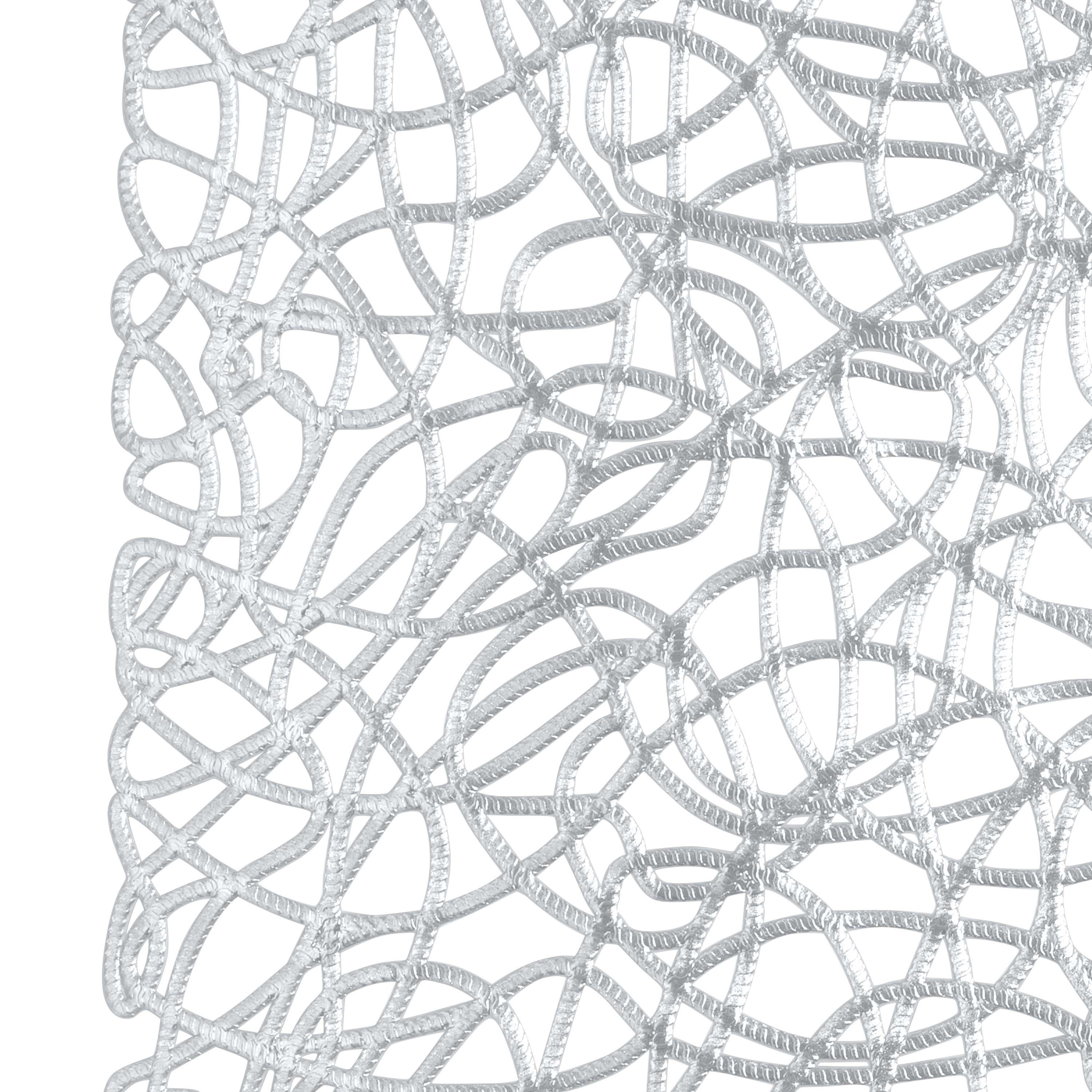 Home Details 59” x 13.75” Rope Laser Cut PVC Table Runner, Silver