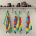 thumbnail image 5 of GZHJMY Colorful Tie Dye Heart Kitchen Towel, Dish Towels Quick Drying Tea Towels Absorbent Hand Towels for Kitchen Sink Dinner Table 28 x 18 Inches, Set of 1, 5 of 7