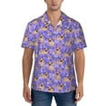 thumbnail image 5 of KLL Men's Hawaiian Shirt Short Sleeve Button Down Beach Shirts-Pugs and Flowers, 5 of 6