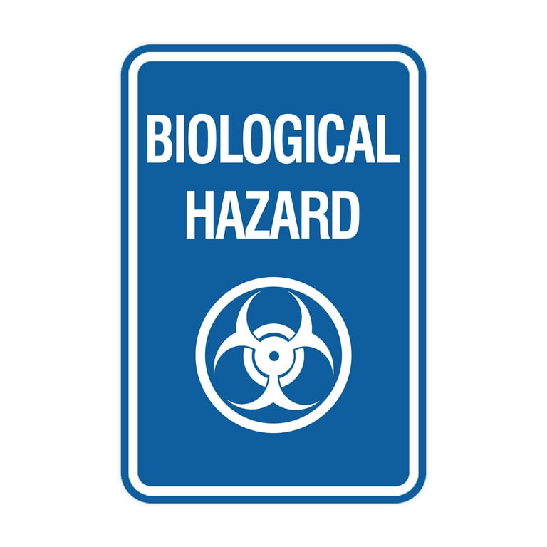 Blue hazard sign deals
