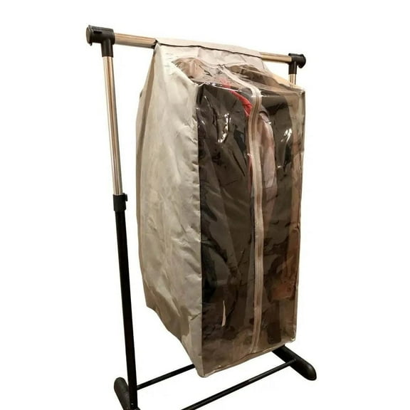 Covered Living Full Garment Rack Cover Closet Rod Cover 16"W x 22"D x 42"H Beige