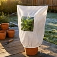 thumbnail image 5 of Winter Plants Cover with Clear Window Drawstring Non Woven Blanket Jacket Frost Protection for Outdoor Fruit Trees Potted Plants Shrubs Garden Cold Wind Antifreeze Tree, White B, 31.5 X 39.4 In, 5 of 7