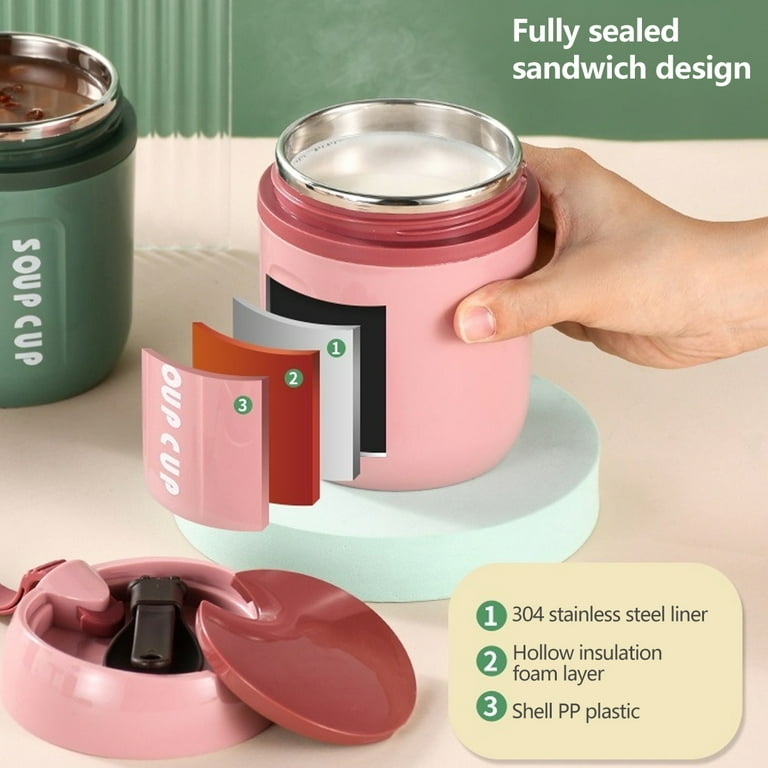 RELAX DREAM Vacuum-Insulated Food Jar with Spoon,16.2 Oz Food