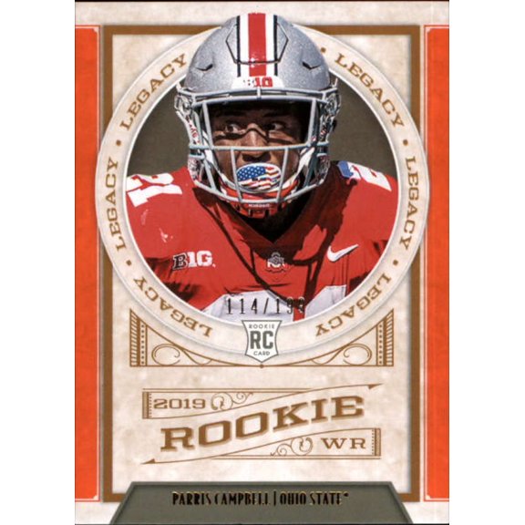 Collectible 2019 Panini Legacy Orange #190 Parris Campbell RC Rookie /199 Ohio State Buckeyes NFL Football Trading Card