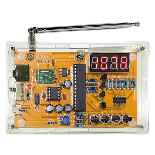 Kit de Montaje de Radio FM DIY Pantalla de Tubo Digital Soldadura de Bricolaje Producción Electrónica Capacitación en Microcomputadoras de un Solo Chip Piezas